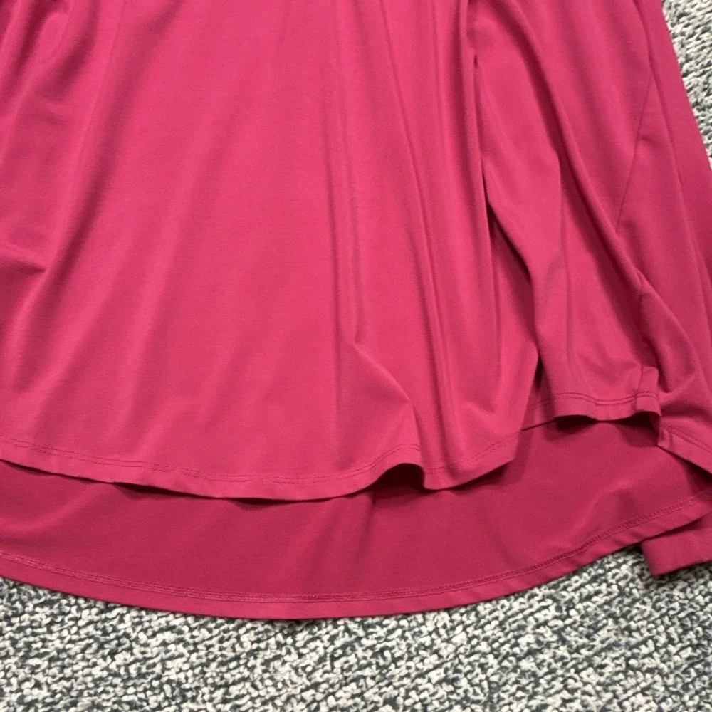 Michael Kors Pink Cowl Neck Zip Accent Knit Blouse XL Long Sleeve Stretch Top